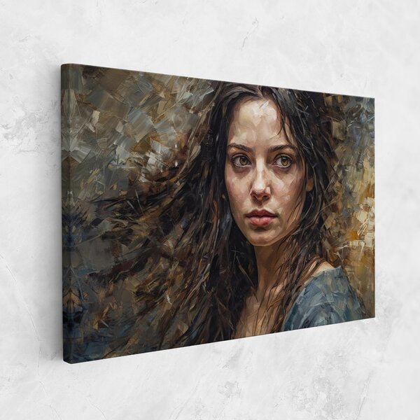 Tablou Canvas, 20x30cm, Dormitor si Living, Femei, Porterete, Darkhaired Woman Portrait