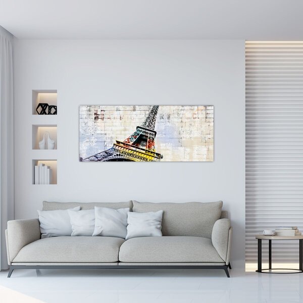 Tablou - Arta digitală a Turnului Eiffel (120x50 cm)