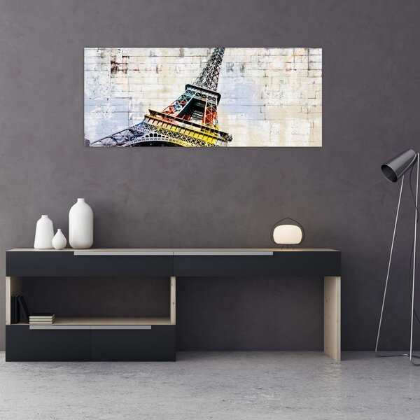 Tablou - Arta digitală a Turnului Eiffel (120x50 cm)