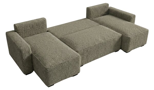 Canapea extensibila in forma de U SMART BOUCLE, gri-maro, 303x143 cm