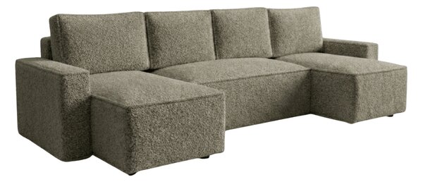 Canapea extensibila in forma de U SMART BOUCLE, gri-maro, 303x143 cm