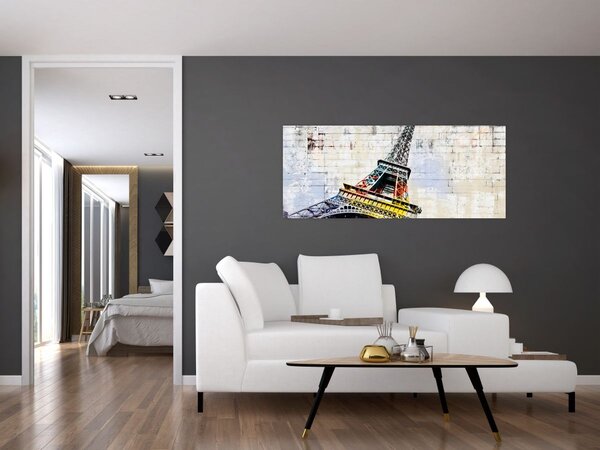 Tablou - Arta digitală a Turnului Eiffel (120x50 cm)