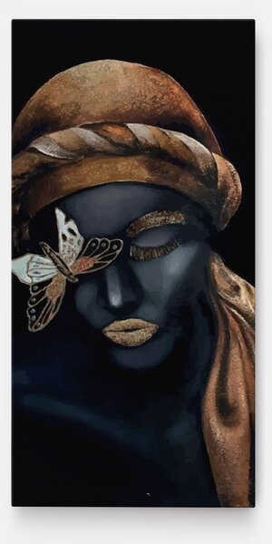 Tablou Canvas, 40x80cm, Dormitor si Living, Femei, Porterete, Butterfly Lady