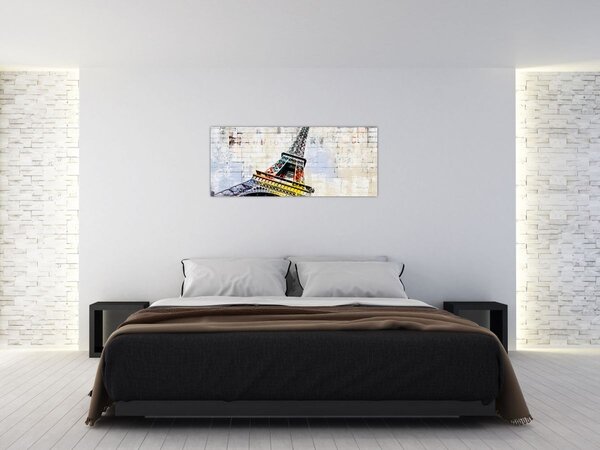 Tablou - Arta digitală a Turnului Eiffel (120x50 cm)
