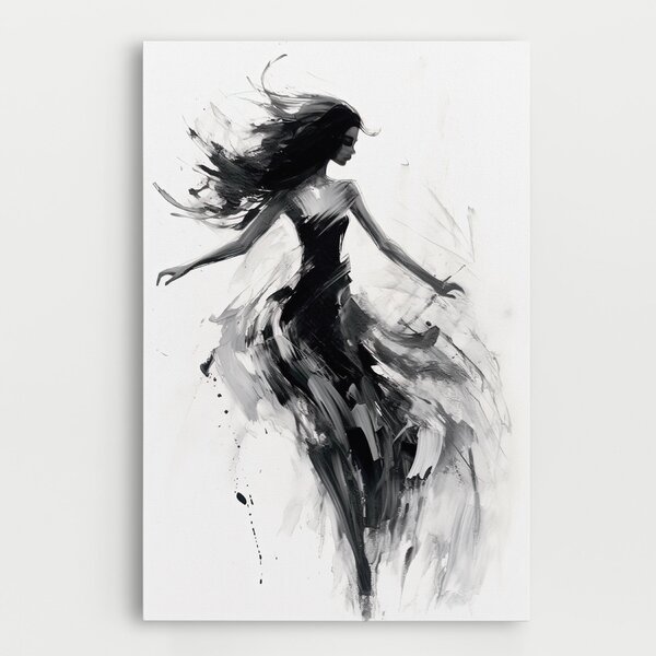 Tablou Canvas, 20x30cm, Dormitor si Living, Femei, Siluete, Black Ink Woman