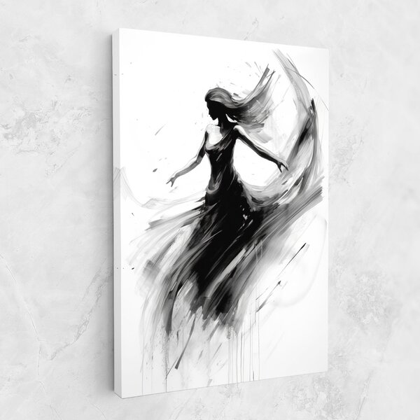 Tablou Canvas, 20x30cm, Dormitor si Living, Femei, Siluete, Dancing Woman Drawn