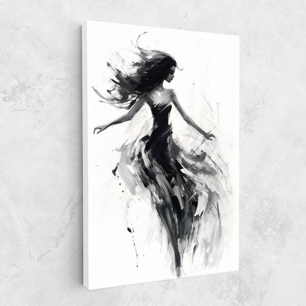 Tablou Canvas, 20x30cm, Dormitor si Living, Femei, Siluete, Black Ink Woman