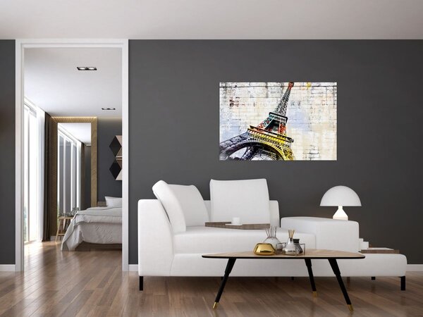 Tablou - Arta digitală a Turnului Eiffel (90x60 cm)
