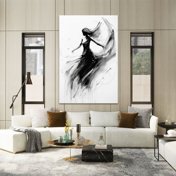 Tablou Canvas, 20x30cm, Dormitor si Living, Femei, Siluete, Dancing Woman Drawn