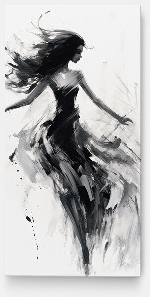 Tablou Canvas, 40x80cm, Dormitor si Living, Femei, Siluete, Black Ink Woman