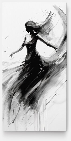 Tablou Canvas, 40x80cm, Dormitor si Living, Femei, Siluete, Dancing Woman Drawn