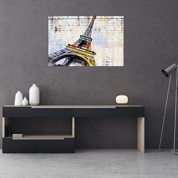Tablou - Arta digitală a Turnului Eiffel (90x60 cm)