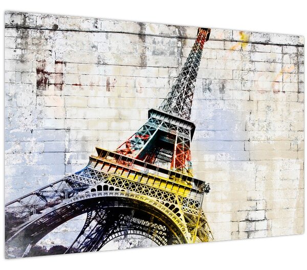 Tablou - Arta digitală a Turnului Eiffel (90x60 cm)
