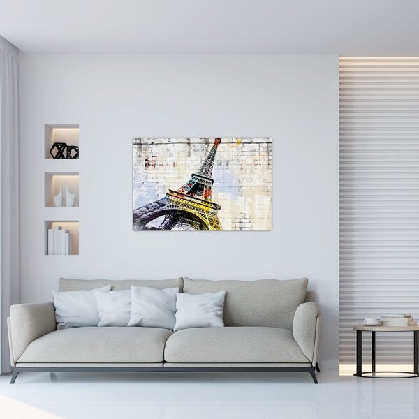 Tablou - Arta digitală a Turnului Eiffel (90x60 cm)