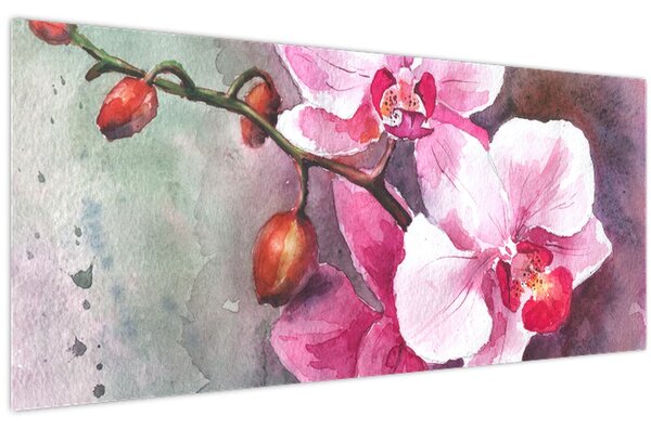 Tablou - Orhidee, acvariu (120x50 cm)