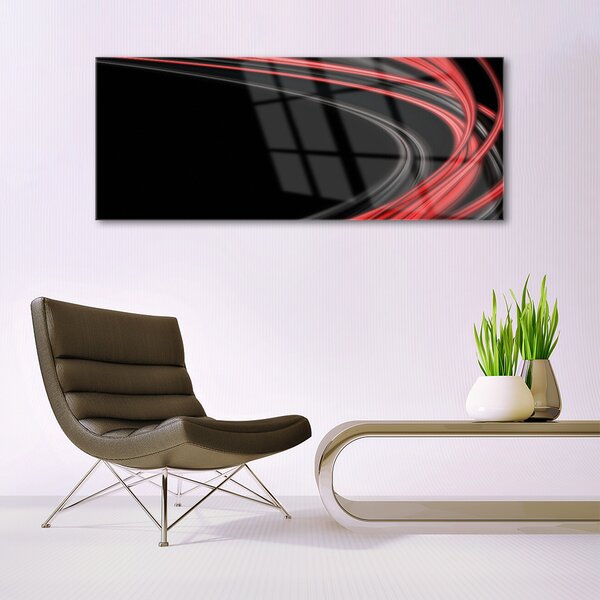 Tablou pe sticla Abstract Art Gri Portocaliu Negru