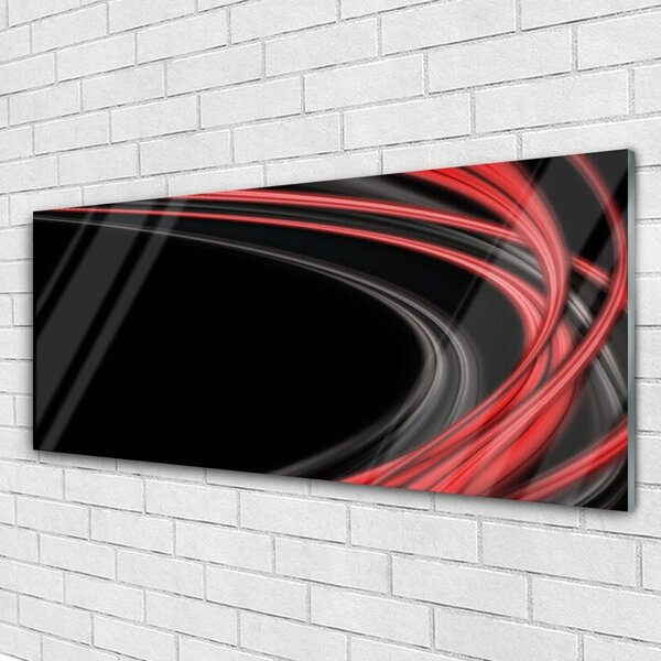 Tablou pe sticla Abstract Art Gri Portocaliu Negru