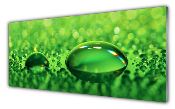 Panou sticla bucatarie Waterdrop Art Green