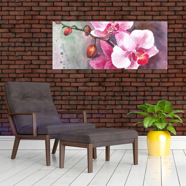 Tablou - Orhidee, acvariu (120x50 cm)
