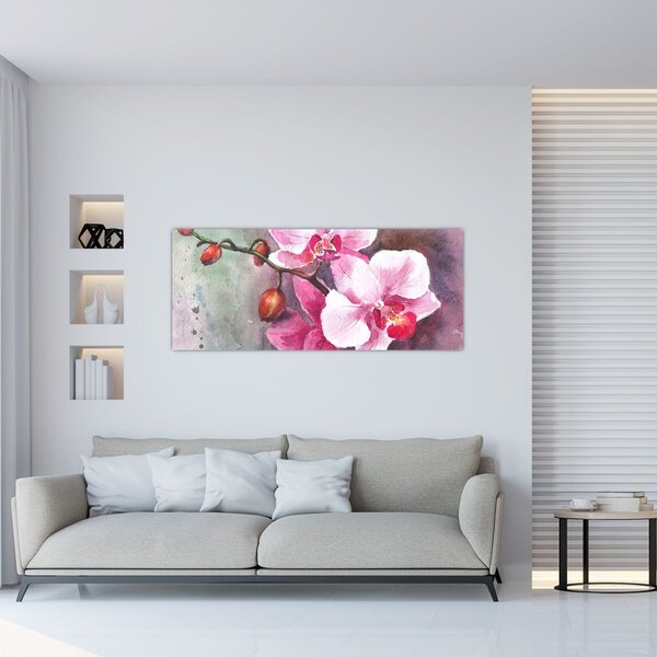 Tablou - Orhidee, acvariu (120x50 cm)