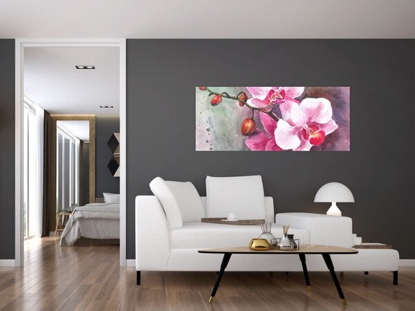Tablou - Orhidee, acvariu (120x50 cm)