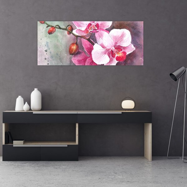 Tablou - Orhidee, acvariu (120x50 cm)