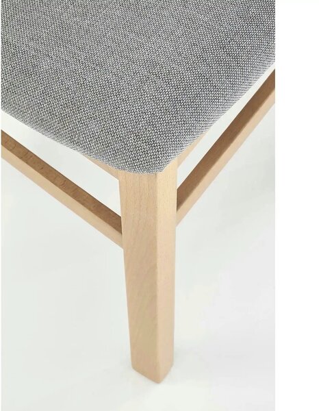 Scaun GERARD 2, gri/stejar honey, stofa clasica/lemn de fag, 44x55x97