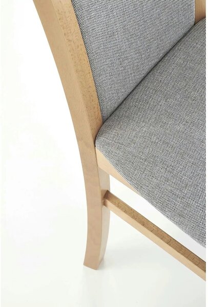 Scaun GERARD 2, gri/stejar honey, stofa clasica/lemn de fag, 44x55x97