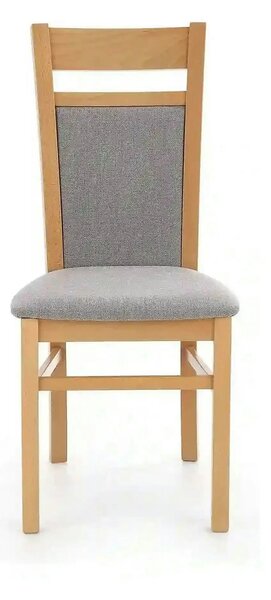 Scaun GERARD 2, gri/stejar honey, stofa clasica/lemn de fag, 44x55x97