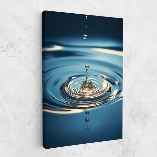 Tablou Canvas, 20x30cm, Dormitor si Living, Feng Shui, Apa, Cream Water Drop