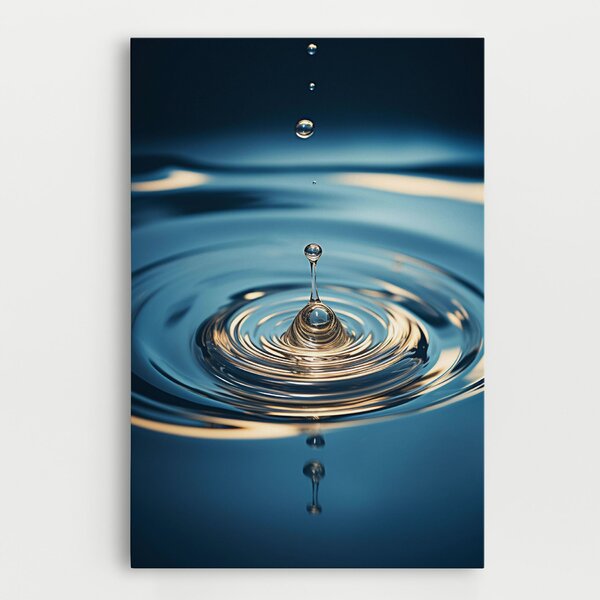 Tablou Canvas, 20x30cm, Dormitor si Living, Feng Shui, Apa, Cream Water Drop
