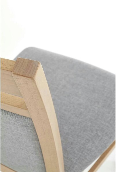Scaun GERARD 2, gri/stejar honey, stofa clasica/lemn de fag, 44x55x97