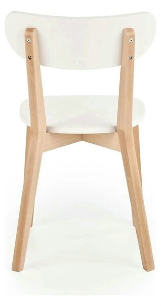 Scaun BUGGI, alb/stejar, lemn de fag, 45X50X81 CM