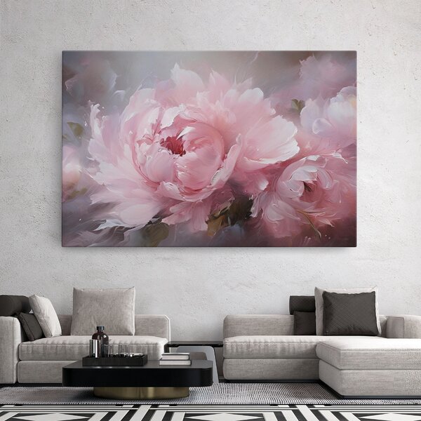 Tablou Canvas, 20x30cm, Dormitor si Living, Flori, Bujori, Dreamy Painting Peony