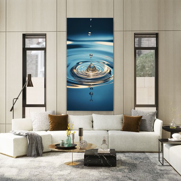 Tablou Canvas, 40x80cm, Dormitor si Living, Feng Shui, Apa, Cream Water Drop