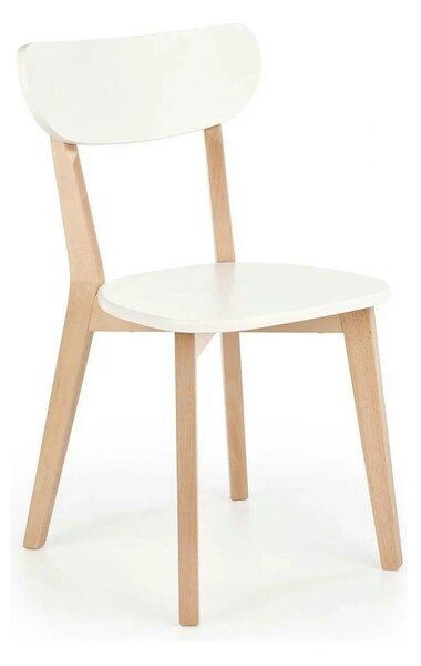 Scaun BUGGI, alb/stejar, lemn de fag, 45X50X81 CM