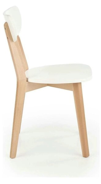 Scaun BUGGI, alb/stejar, lemn de fag, 45X50X81 CM