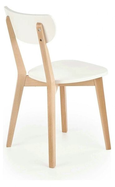 Scaun BUGGI, alb/stejar, lemn de fag, 45X50X81 CM