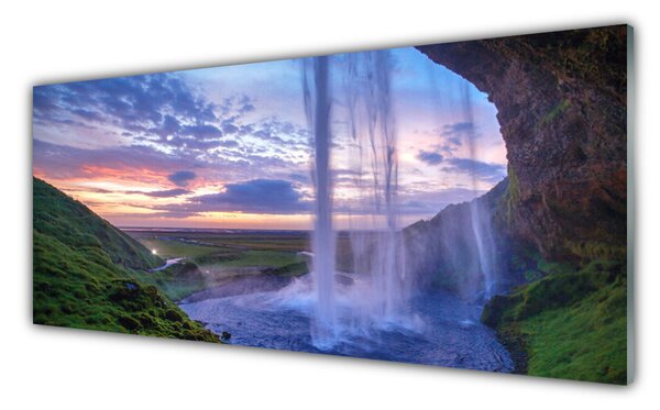 Tablouri acrilice Cascada Peisaj Purple Verde