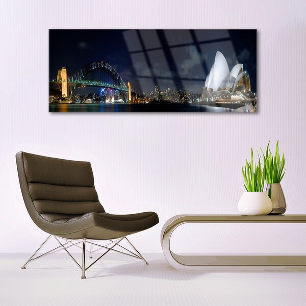 Tablouri acrilice Sydney Bridge City Arhitectură Alb Albastru Negru
