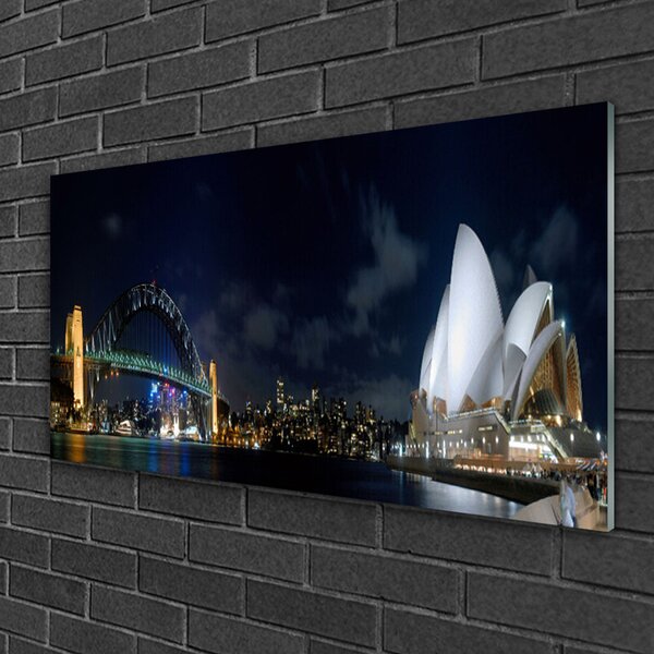 Tablouri acrilice Sydney Bridge City Arhitectură Alb Albastru Negru