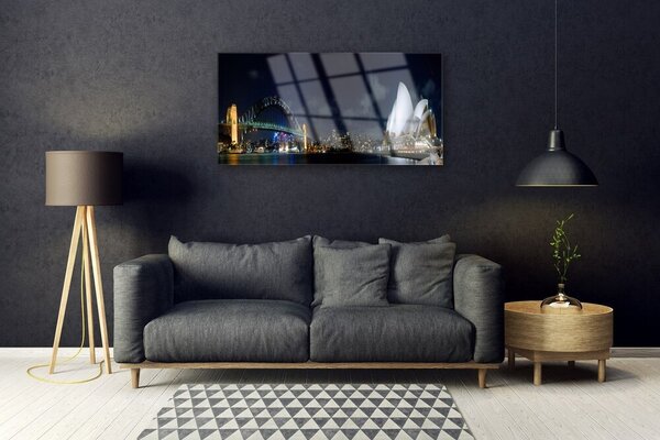 Tablouri acrilice Sydney Bridge City Arhitectură Alb Albastru Negru