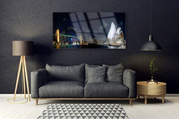Tablouri acrilice Sydney Bridge City Arhitectură Alb Albastru Negru