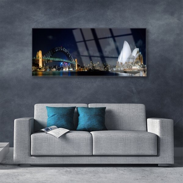 Tablouri acrilice Sydney Bridge City Arhitectură Alb Albastru Negru