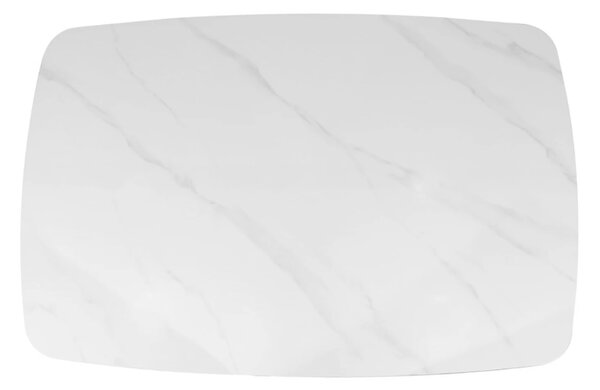 Masa Viena, DENVER, blat ceramic marmura alba, picioare negre, 120x80x73 cm