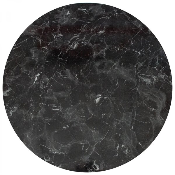 Set masa Hamburg Black Marble cu 3 fotolii Latte, stofa gri antichizat, forma rotunda, 90x73 cm