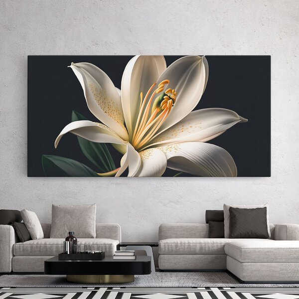 Tablou Canvas, 40x80cm, Dormitor si Living, Flori, Crini, Big Lily View