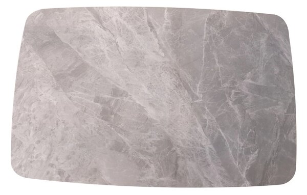 Masa Viena, DENVER, blat ceramic marmura gri, picioare negre, 120x80x73 cm