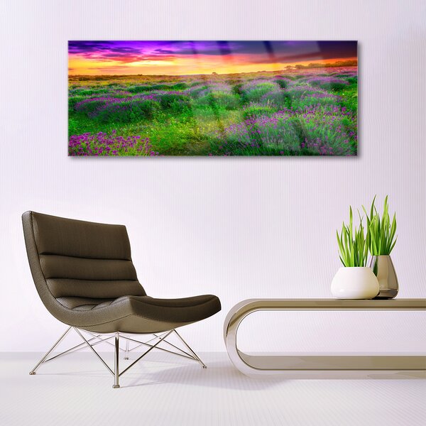 Tablouri acrilice Meadow Natura Roz Violet Galben Verde