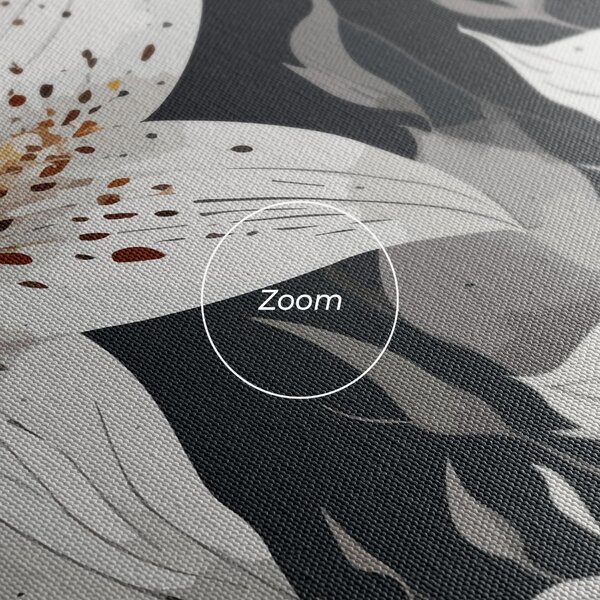 Tablou Canvas, 40x80cm, Dormitor si Living, Flori, Crini, White Grey Lily